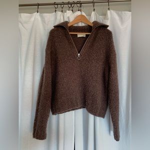 Wilfred Free Fuzzy Half-Zip Sweater